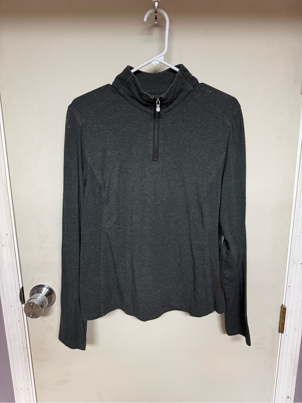 The Normal Brand Charcoal Half-Zip Mock Neck Pullover